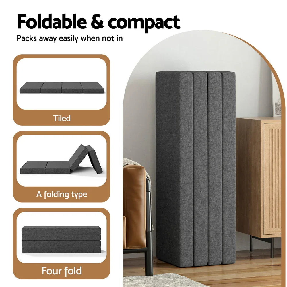 Giselle Bedding Foldable Mattress Folding Foam Mattresses Portable Mat Queen - Mekamart Australia