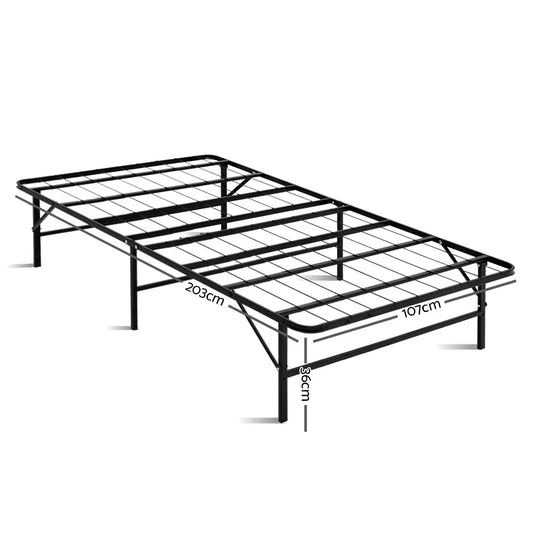 Artiss Folding Bed Frame Metal Base - King Single - Mekamart Australia
