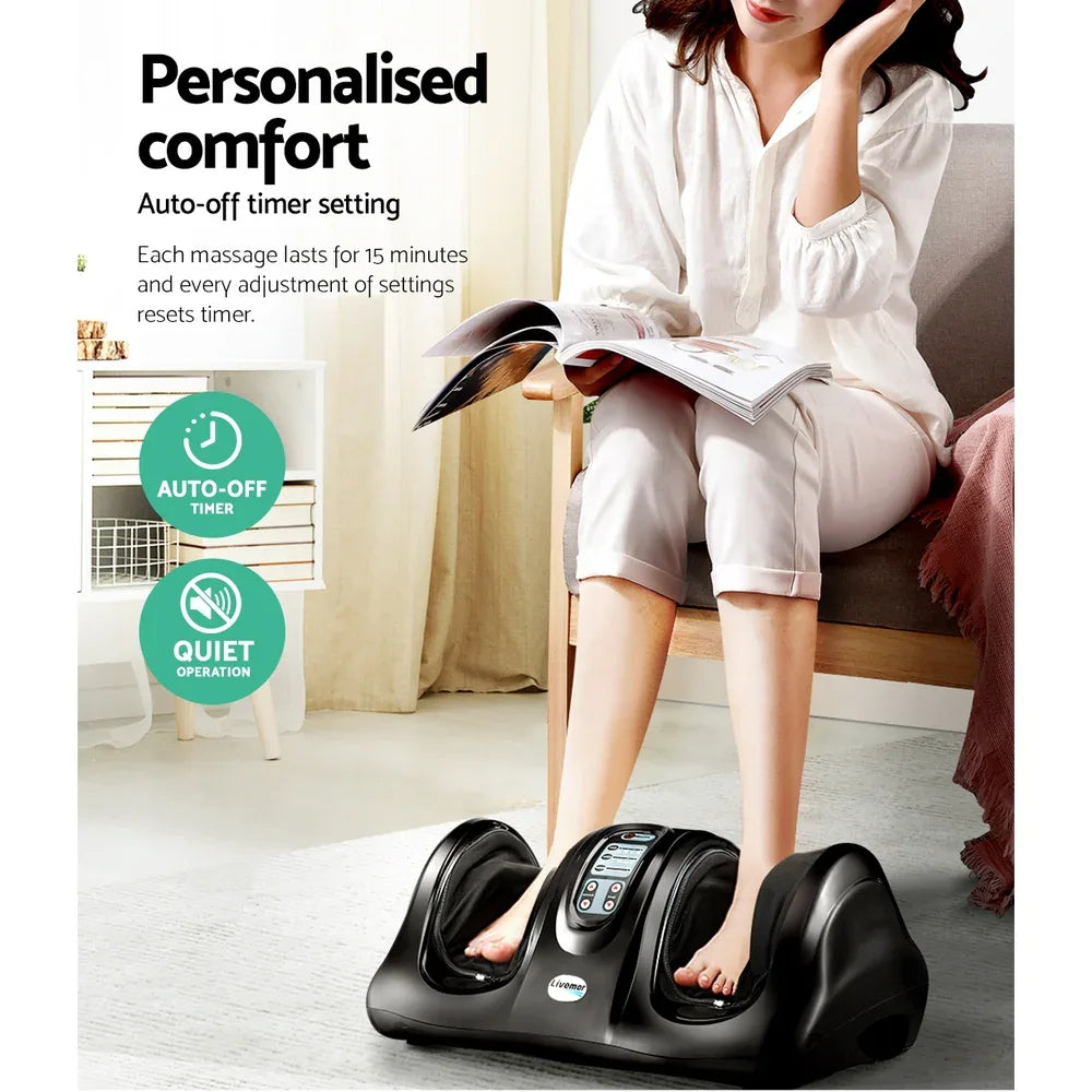 Livemor Foot Massager Shiatsu Massagers Electric Remote Roller Kneading Black - Mekamart Australia
