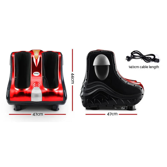 Livemor Foot Massager Massagers Shiatsu Electric Roller Ankle Calf Leg Kneading Red - Mekamart Australia