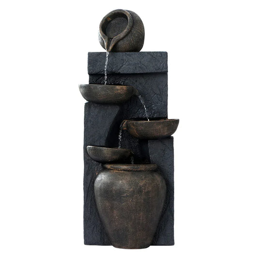 Gardeon Solar Water Feature Cascading Fountain 5 Tiered Bowl Bird Bath 99CM - Mekamart Australia