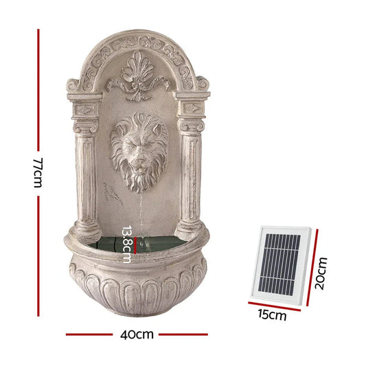 Gardeon Solar Fountain Water Feature Wall Mount Garden Fountains 77CM Beige - Mekamart Australia