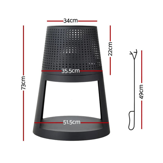 Grillz Fire Pit Deep Bowl Iron Outdoor Fireplace - Mekamart Australia