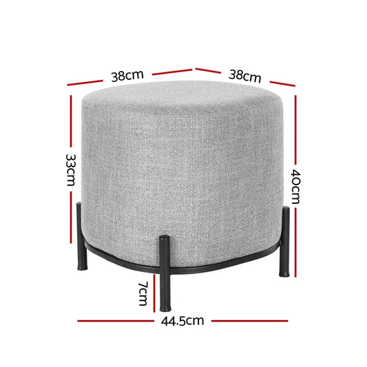Artiss Ottoman Foot Stool Square Linen Grey - Mekamart Australia