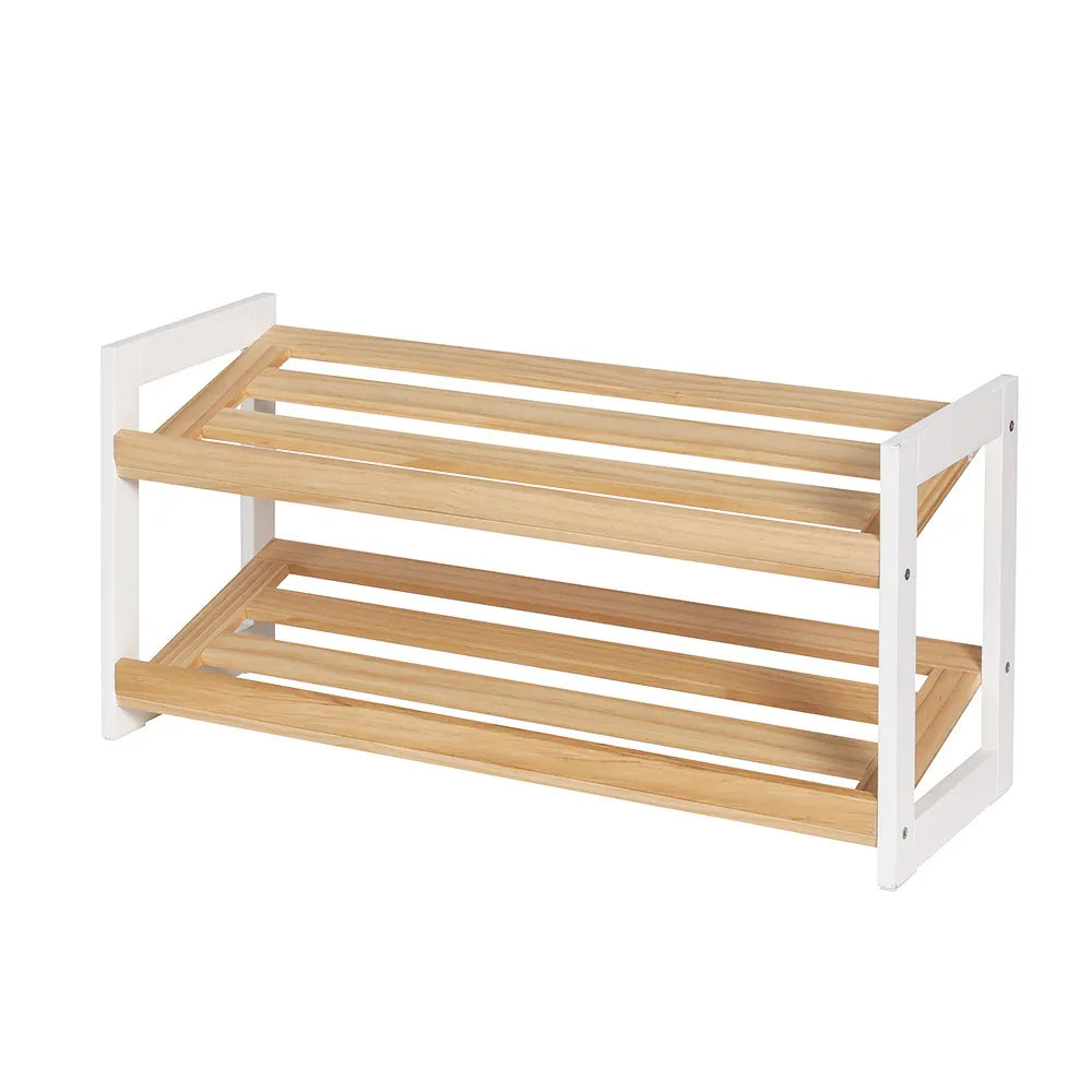 Artiss Shoe Rack 2 Tier 6 Pairs White Kara - Mekamart Australia