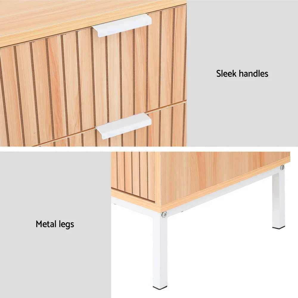 Artiss 3 Chest of Drawers - LURA Pine - Mekamart Australia