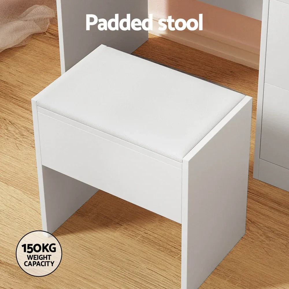 Artiss Dressing Table Set Stool 15 Led Bulbs White Darcy - Mekamart Australia