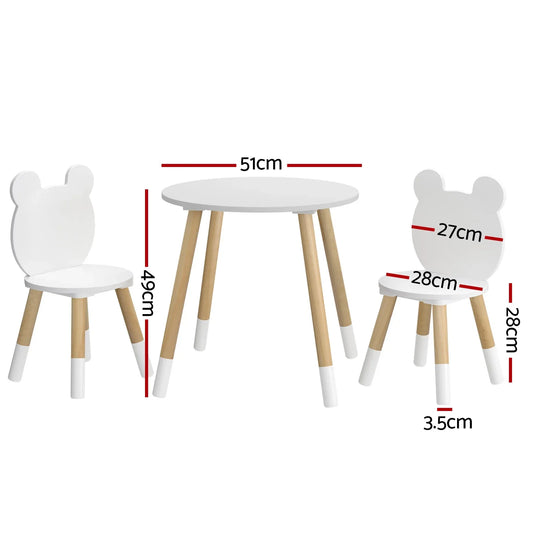 Keezi 3 Piece Kids Table and Chairs Set Activity Playing Study Children Desk - Mekamart Australia