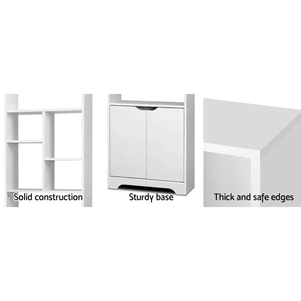 Artiss Bookshelf with Cabinet - GINA White - Mekamart Australia