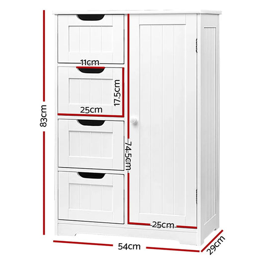 Artiss Bathroom Cabinet Storage Drawers White - Mekamart Australia