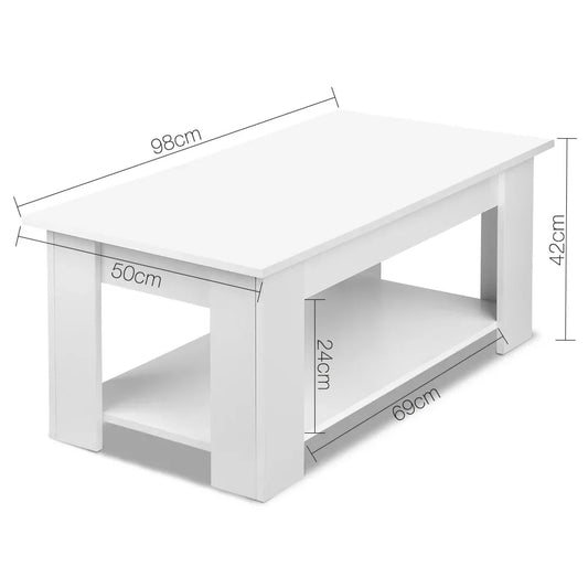 Artiss Coffee Table Lift-top Coffee Table White - Mekamart Australia