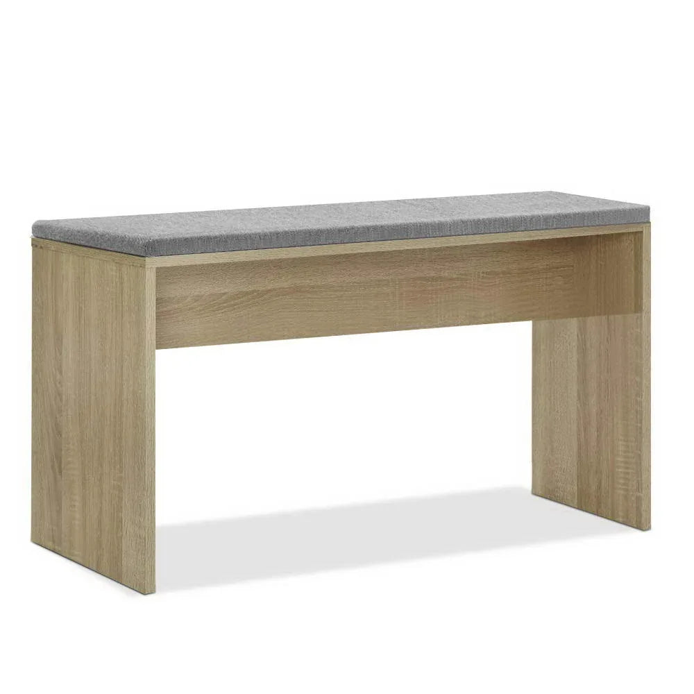 Artiss Dining Bench Upholstery Seat Wooden Chair Oak 90cm - Mekamart Australia