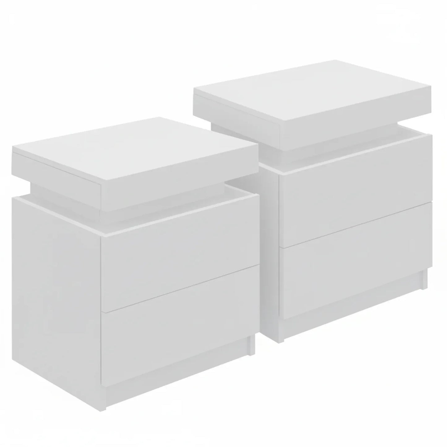 Artiss 2X Bedside Table 2 Drawers Lift-up Storage White - Mekamart Australia