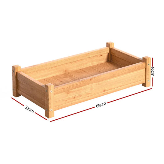 Green Fingers Garden Bed 65x33x16cm Wooden Planter Box Raised Container Growing - Mekamart Australia