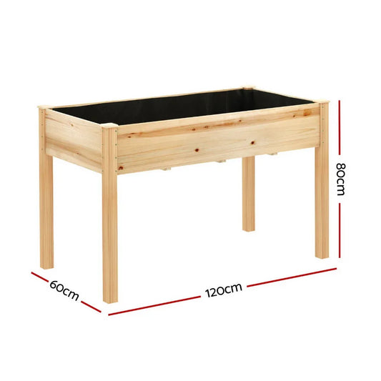 Green Fingers Raised Garden Bed 2x Elevated 120x60x80cm Wooden Planter Box Container - Mekamart Australia