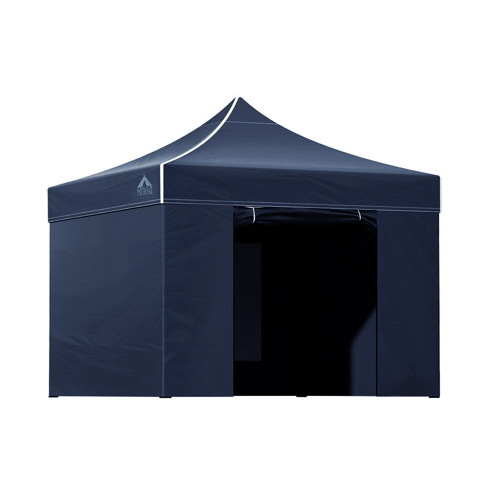 Instahut Gazebo Pop Up Marquee 3x3 Folding Tent Gazebos Camping 500D Oxford Navy