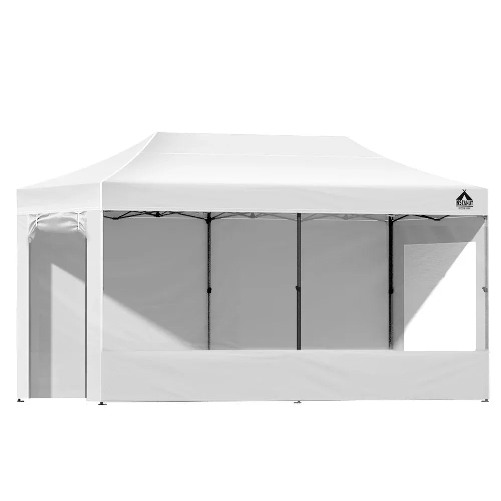 Instahut Gazebo Pop Up Marquee 3x6 Folding Tent Gazebos 500D Oxford Fabric White - Mekamart Australia