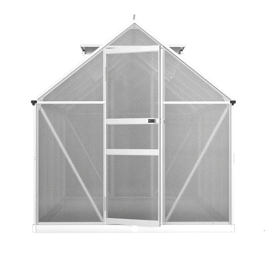 Green Fingers Greenhouse 2.42x1.9x1.95M Aluminium Polycarbonate Green House Garden Shed - Mekamart Australia
