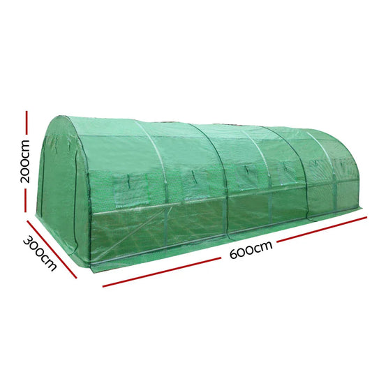 Green Fingers Greenhouse 6x3x2M Walk in Green House Tunnel Plant Garden Shed Dome - Mekamart Australia