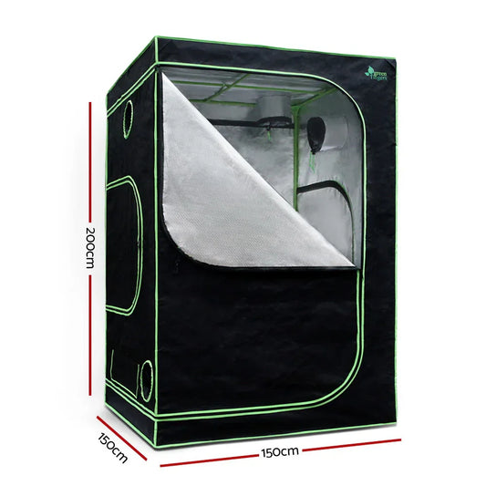 Green Fingers Grow Tent 150x150x200CM Hydroponics Kit Indoor Plant Room System - Mekamart Australia