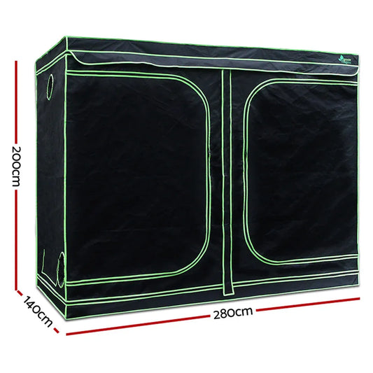 Green Fingers Grow Tent 280x140x200CM Hydroponics Kit Indoor Plant Room System - Mekamart Australia