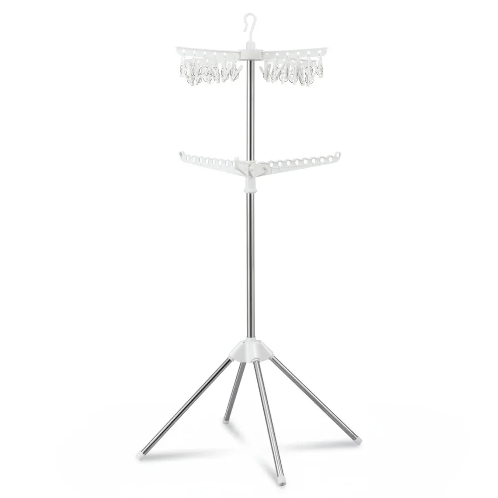 Artiss Clothes Rack Airer 2 Tier Rotatable Hanger Foldable