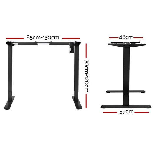 Artiss Electric Standing Desk Frame Only Height Adjustable 70KG Load Black - Mekamart Australia