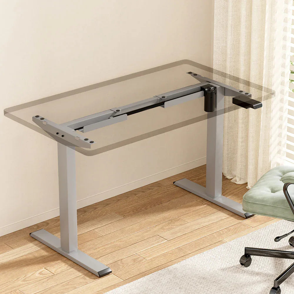 Artiss Electric Standing Desk Frame Only Height Adjustable 70KG Load Grey - Mekamart Australia