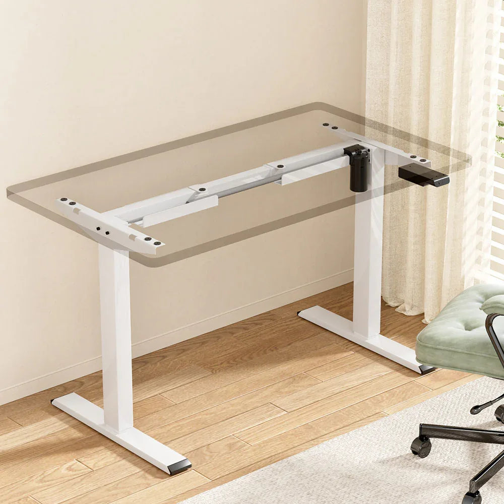 Artiss Electric Standing Desk Frame Only Height Adjustable 70KG Load White - Mekamart Australia