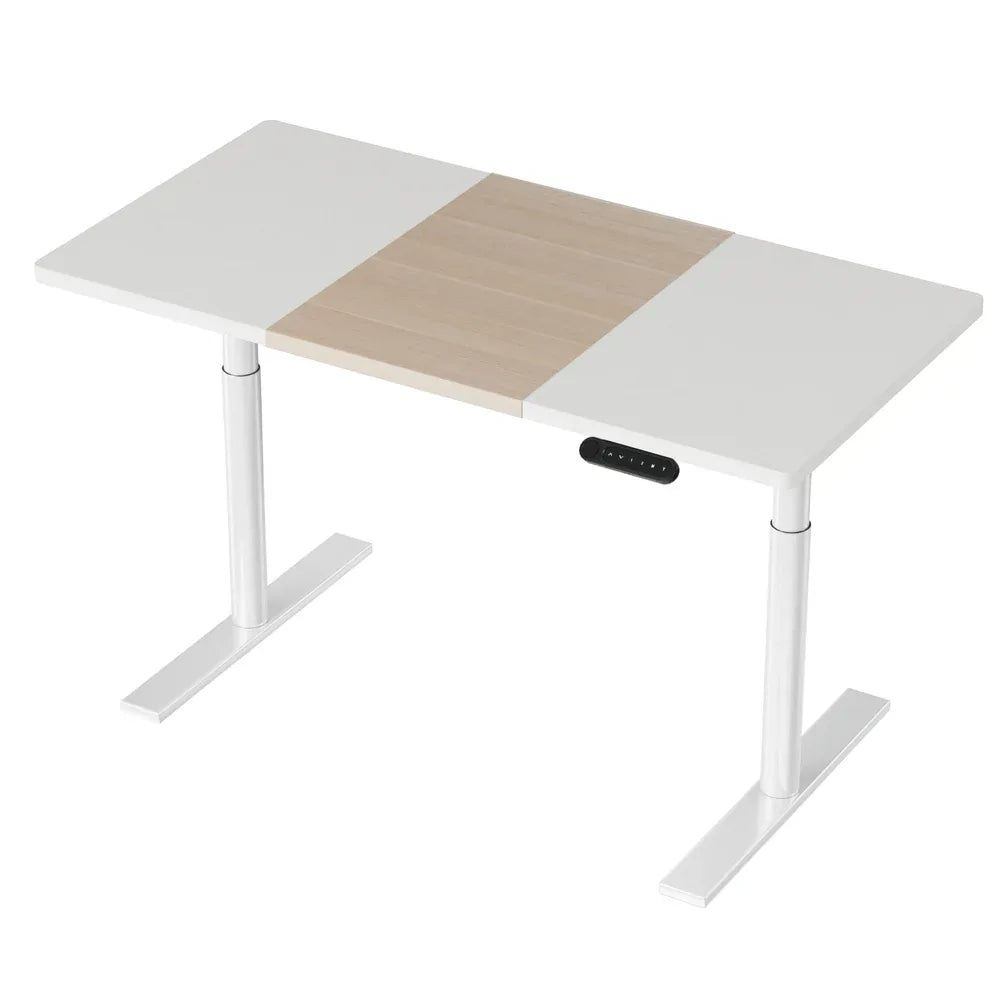 Artiss Standing Desk Motorised Electric Dual Motor Splice White Pine 120CM - Mekamart Australia