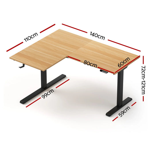 Artiss L-Shape Electric Standing Desk Sit Stand Up Height Adjustable Motorised - Mekamart Australia