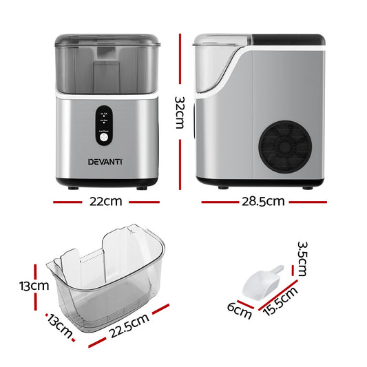 Devanti Ice Maker Machine 15kg Nugget Ice Cube - Mekamart Australia