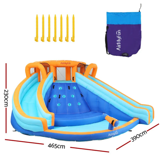 AirMyFun Kids Inflatable Pool Water Double Slide Park Jumping Castle 465X390CM - Mekamart Australia