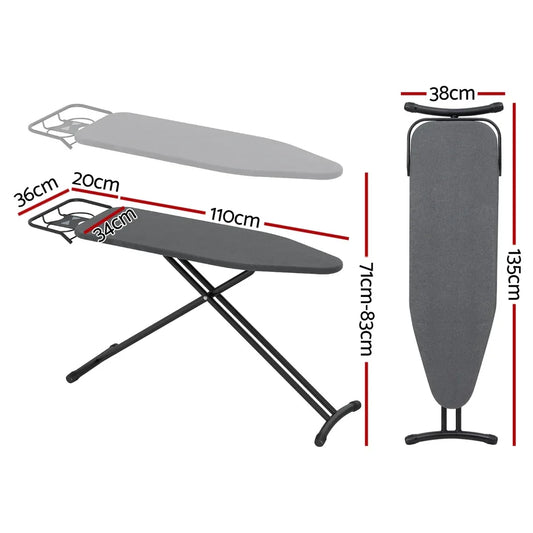 Artiss Ironing Board Foldable Iron Rest Black - Mekamart Australia
