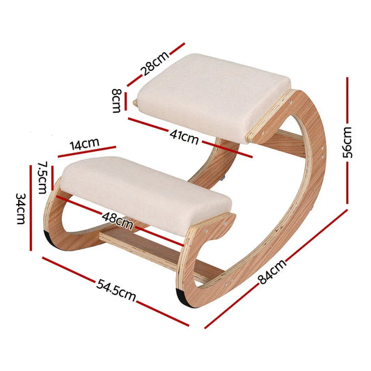 Artiss Kneeling Chair Ergonomic Posture Chair with Memory Foam Balance Stool for Home Office Gaming 120kg Weight Capacity Beige - Mekamart Australia