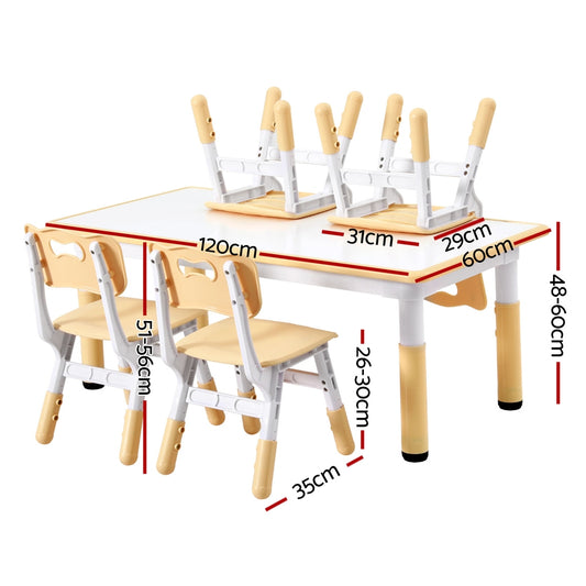 1 Keezi Kids Table and 4 Chairs Set Graffiti - Mekamart Australia