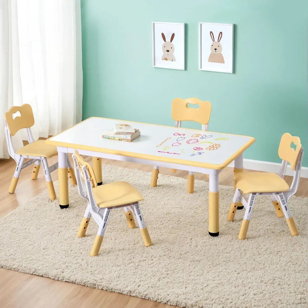 1 Keezi Kids Table and 4 Chairs Set Graffiti - Mekamart Australia