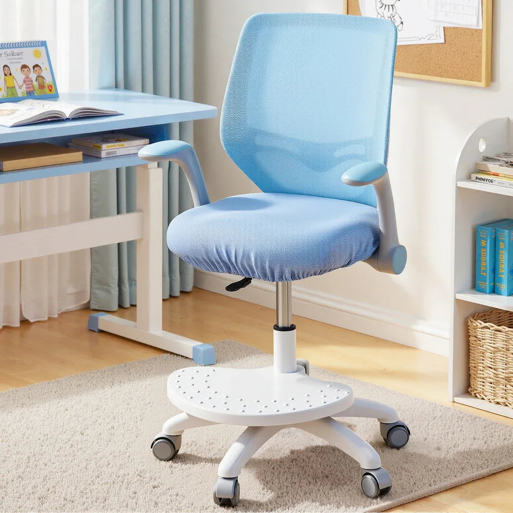 Keezi Kids Ergonomic Study Chair Adjustable w/ Wheels Footrest Blue - Mekamart Australia