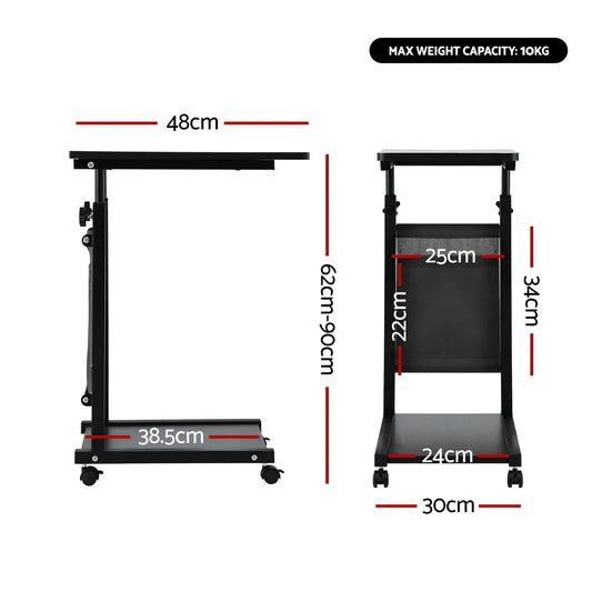 Artiss Laptop Desk Height Adjustable Mobile Workstation Computer Desks 48CM Black - Mekamart Australia