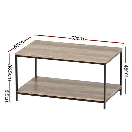 Artiss Coffee Table Rectangular 93CM Walnut Olin - Mekamart Australia