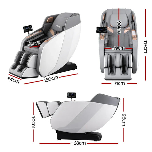 Livemor 4D Massage Chair Electric Recliner Double Core Mechanism Massager ROWA White - Mekamart Australia