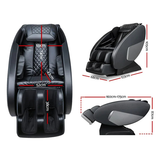 Livemor Massage Chair Electric Recliner Massager Black Ellmue - Mekamart Australia