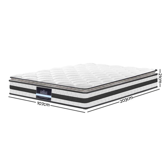 Giselle Bedding 21cm Mattress Pillow Top King Single - Mekamart Australia