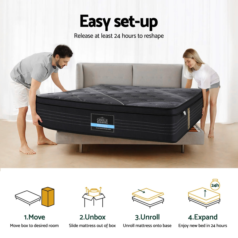 35cm Giselle Mattress Double Bed Bamboo Pocket Firm Foam