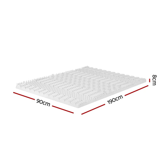 Giselle Bedding Memory Foam Mattress Topper 7-Zone Airflow Pad 8cm Single White - Mekamart Australia