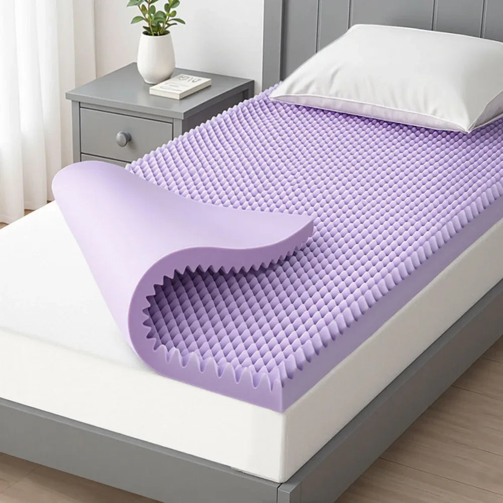 Giselle 5cm Memory Foam Mattress Topper Lavender Infused Egg Crate Pad Mat Single - Mekamart Australia