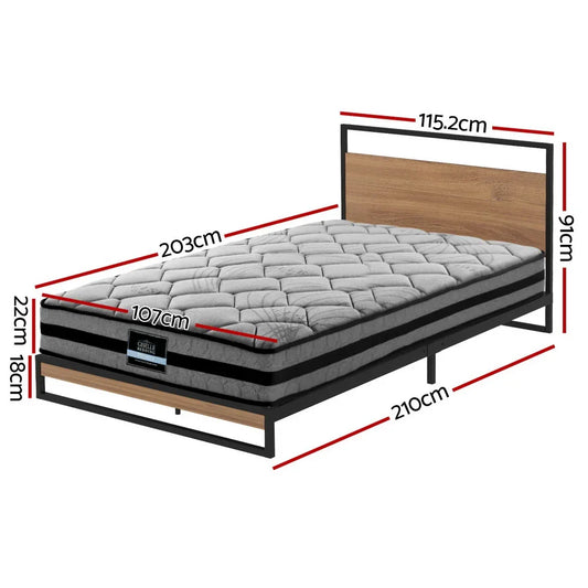Artiss Metal Bed Frame King Single Size Beds Platform with Mattress - Mekamart Australia