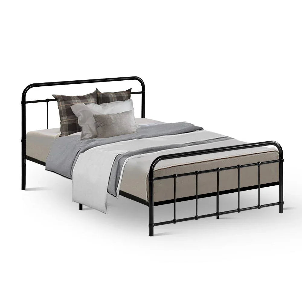 Artiss Bed Frame Metal Bed Frame LEO - King Single(Black) - Mekamart Australia