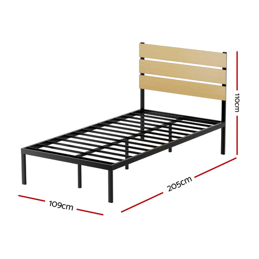 Artiss Bed Frame King Single Size Metal Base Mattress Platform Foundation PAULA - Mekamart Australia