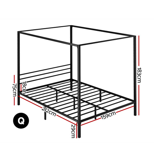 Artiss Bed Frame Queen Size Metal Bed Frame POCHY - Mekamart Australia